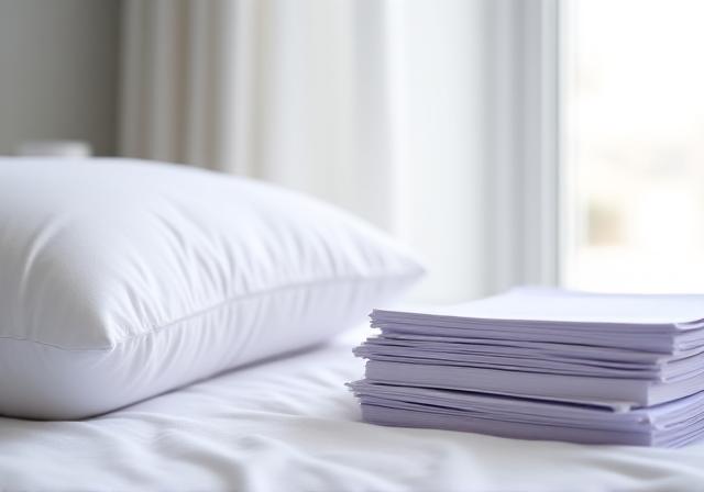 Legal documents and a soft pillow representing agreement