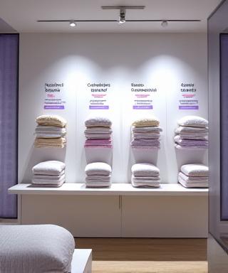 Modern minimal consultation room with various pillow cores on display